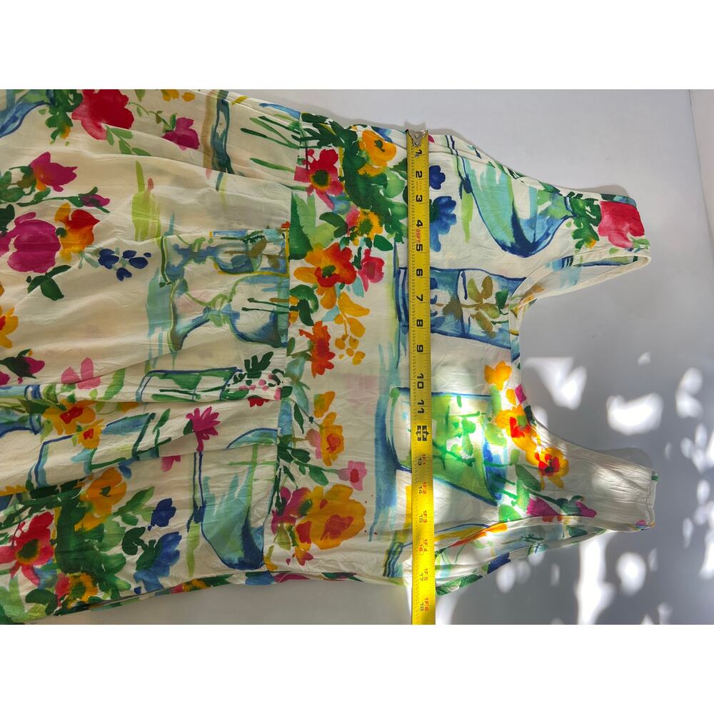 Jams World Womens Small Floral Midi Dress Beach Boho Vacation Resort Watercolor - Picture 16 of 16